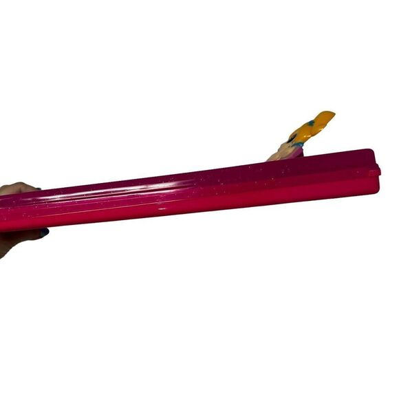 Vintage Lisa Frank Blonde Girl Pink Glitter Clipboard Art Storage Container Nurs - Picture 8 of 11